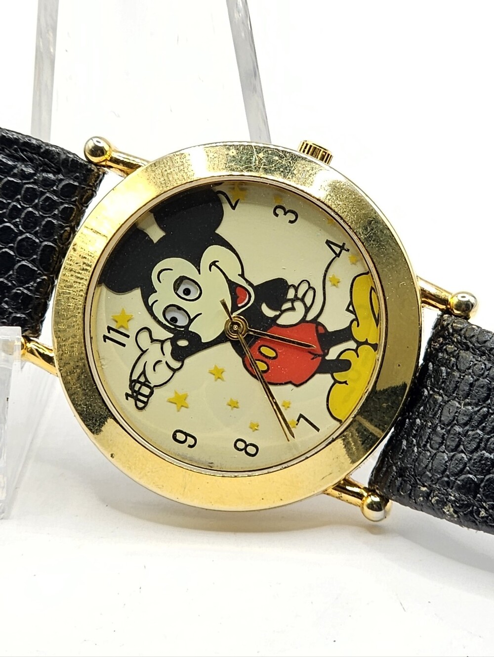 Novelty Mickey Mouse Animated Moving Eyes Wristwatch Untested AW.K100